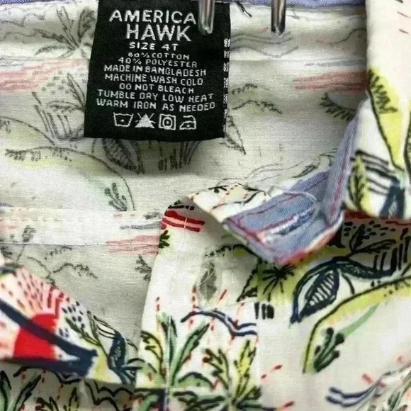 Kids‎ American Hawk size 4T tropical button up - Picture 3 of 4